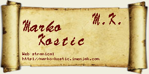 Marko Kostić vizit kartica